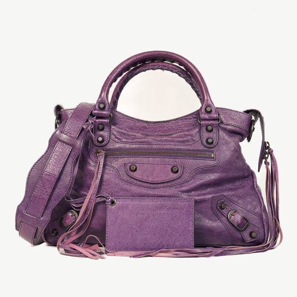 Balenciaga 2012 City Agneau Classic Hardware First Raisin Purple Leather Bag - Picture 1 of 16
